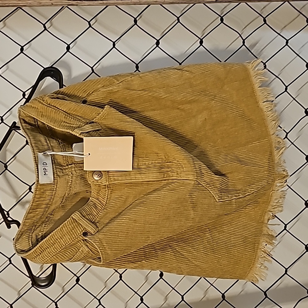 NWT tan boutique corduroy skirt
